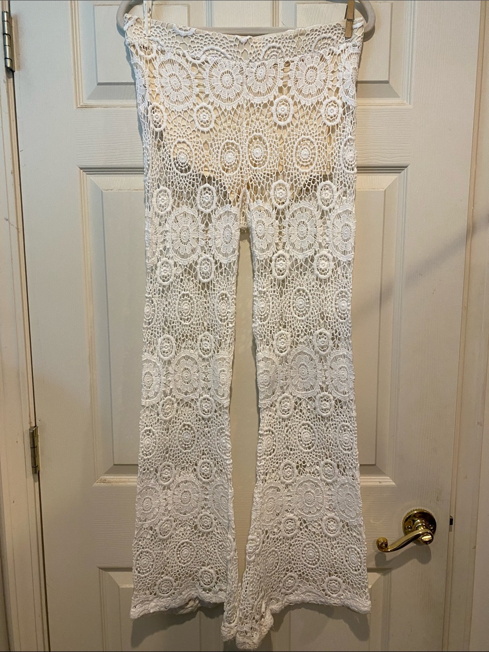 Nightcap White Crochet Flare Pants